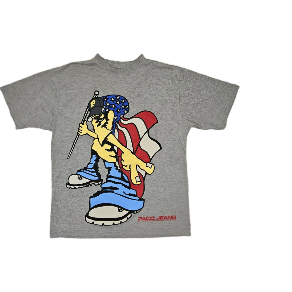 Vintage Paco Jeans Men's Short Sleeve Gray T-shirt Skate Y2K Streetwear *No Tags